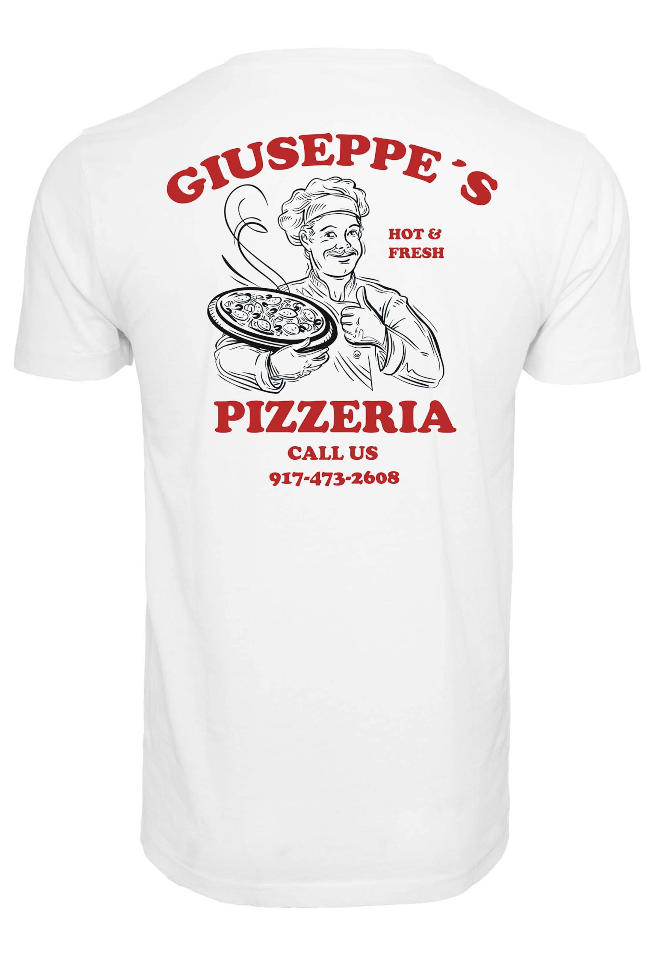 Mister Tee Bluser & t-shirts 'Giuseppe's Pizzeria' i hvid