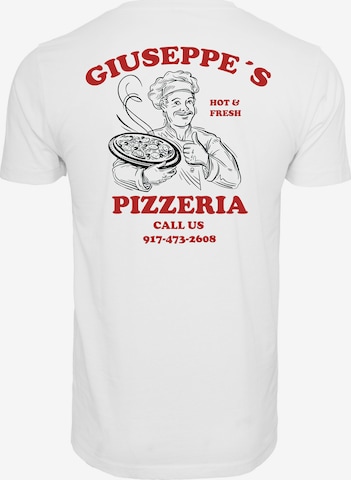 Maglietta 'Giuseppe's Pizzeria' di Mister Tee in bianco