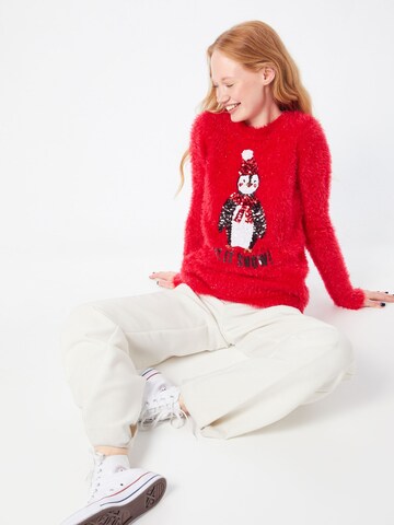 Fashion Union Trui 'PENGUIN' in Rood