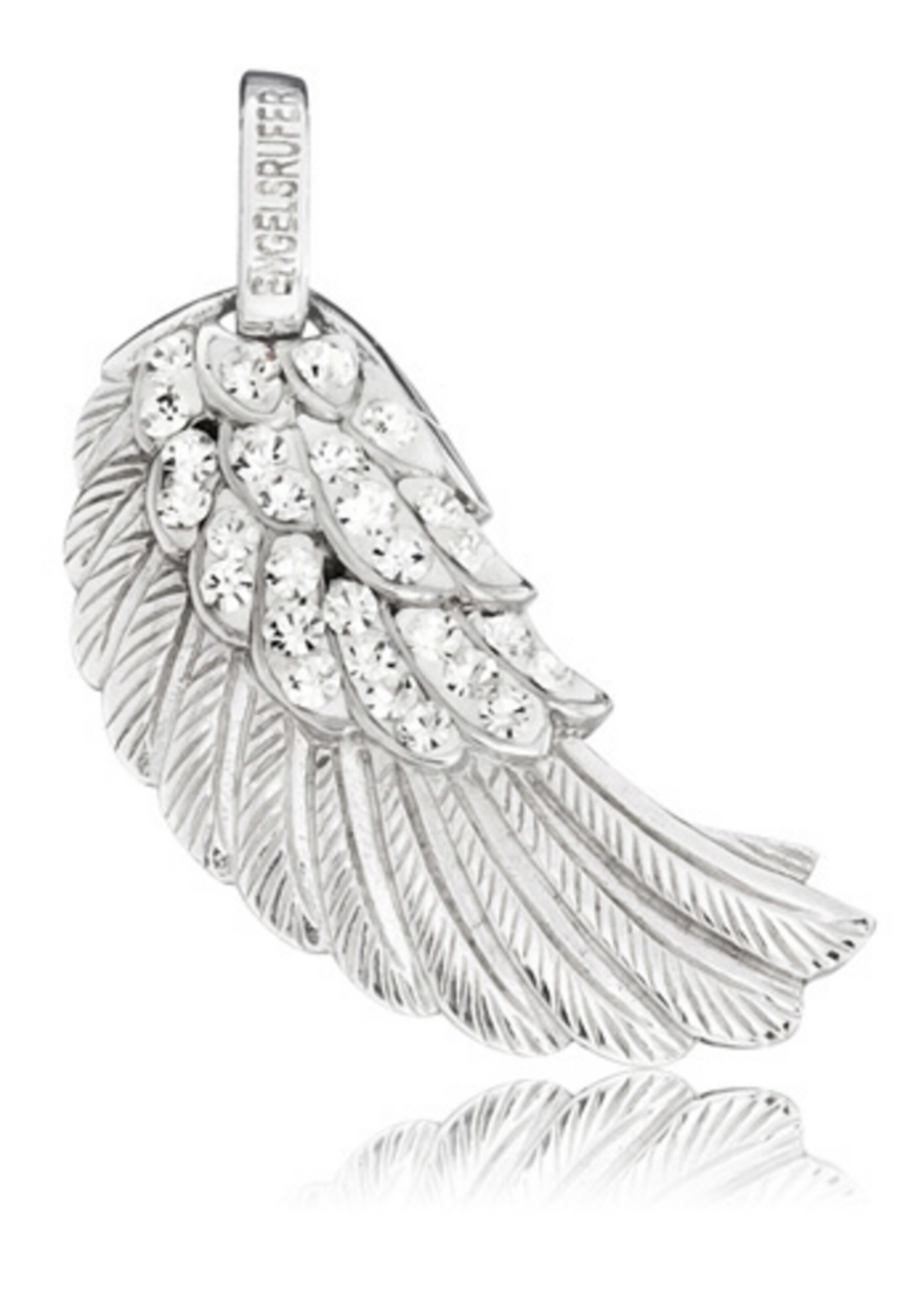 Engelsrufer Anhänger ohne Kette mit Kristallsteinen 'Flügel Crystal, ERW-01-ZI' in Silber: Vorderseite