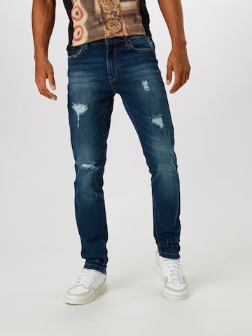 Denim Project Slimfit Jeans 'Mr. Red' in Blauw: voorkant