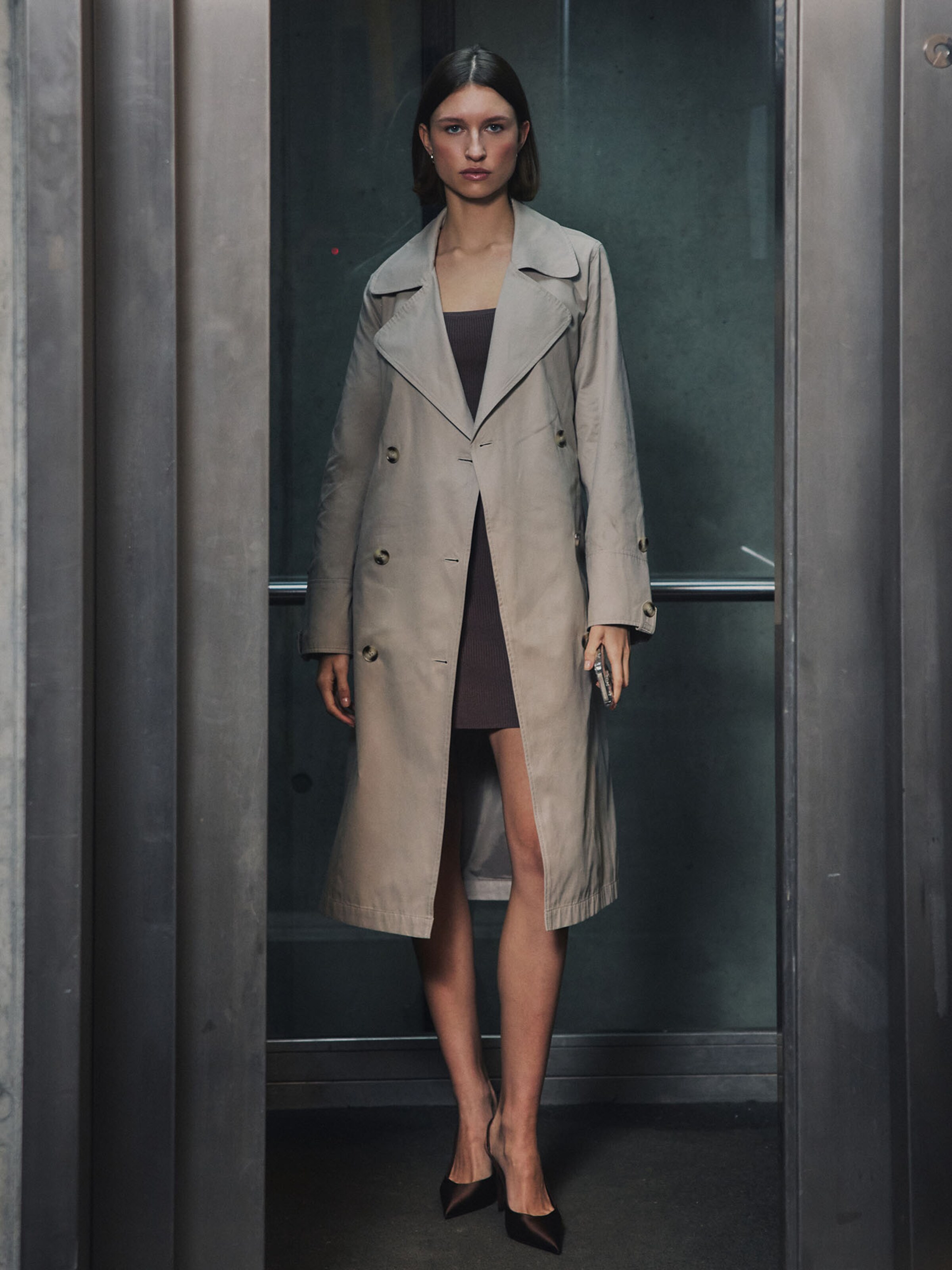 Alisa K. - Modern Trench And Chocolate Dress Look