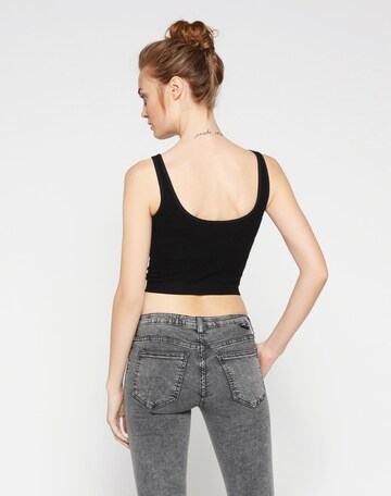 JUST FEMALE Bustier-Top 'Grease' in Schwarz: Rückseite