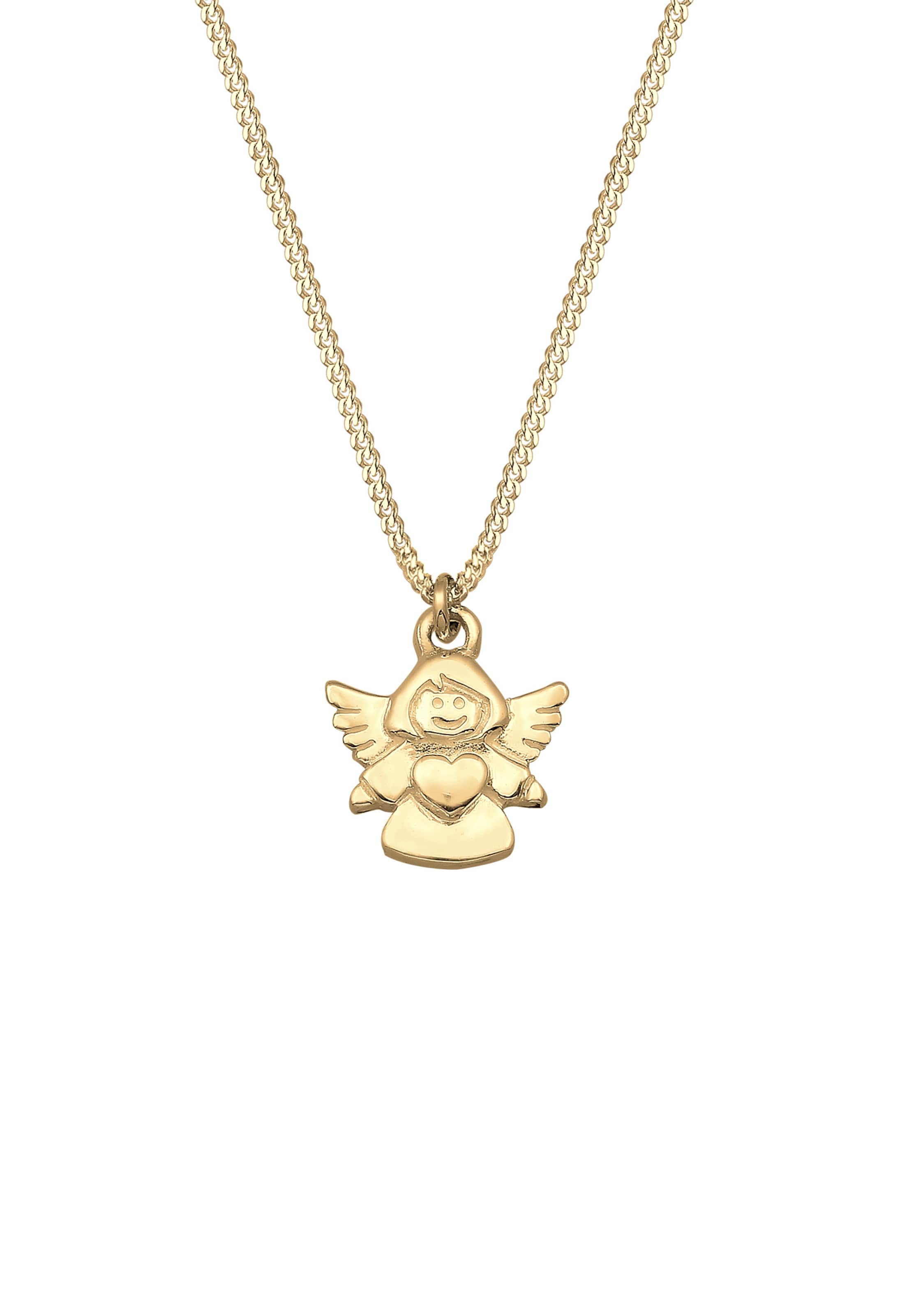 ELLI PREMIUM Halskette Engel, Talisman in Gold: Vorderseite