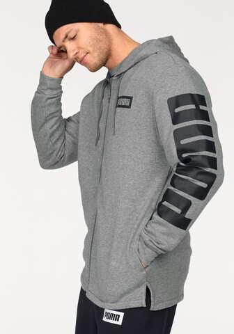 PUMA Sweatjacke 'Rebel TR' in Grau: predná strana