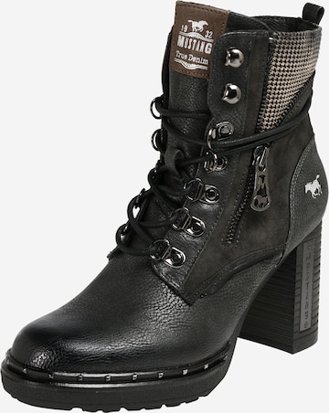 MUSTANG Lace-up bootie in Grey: front