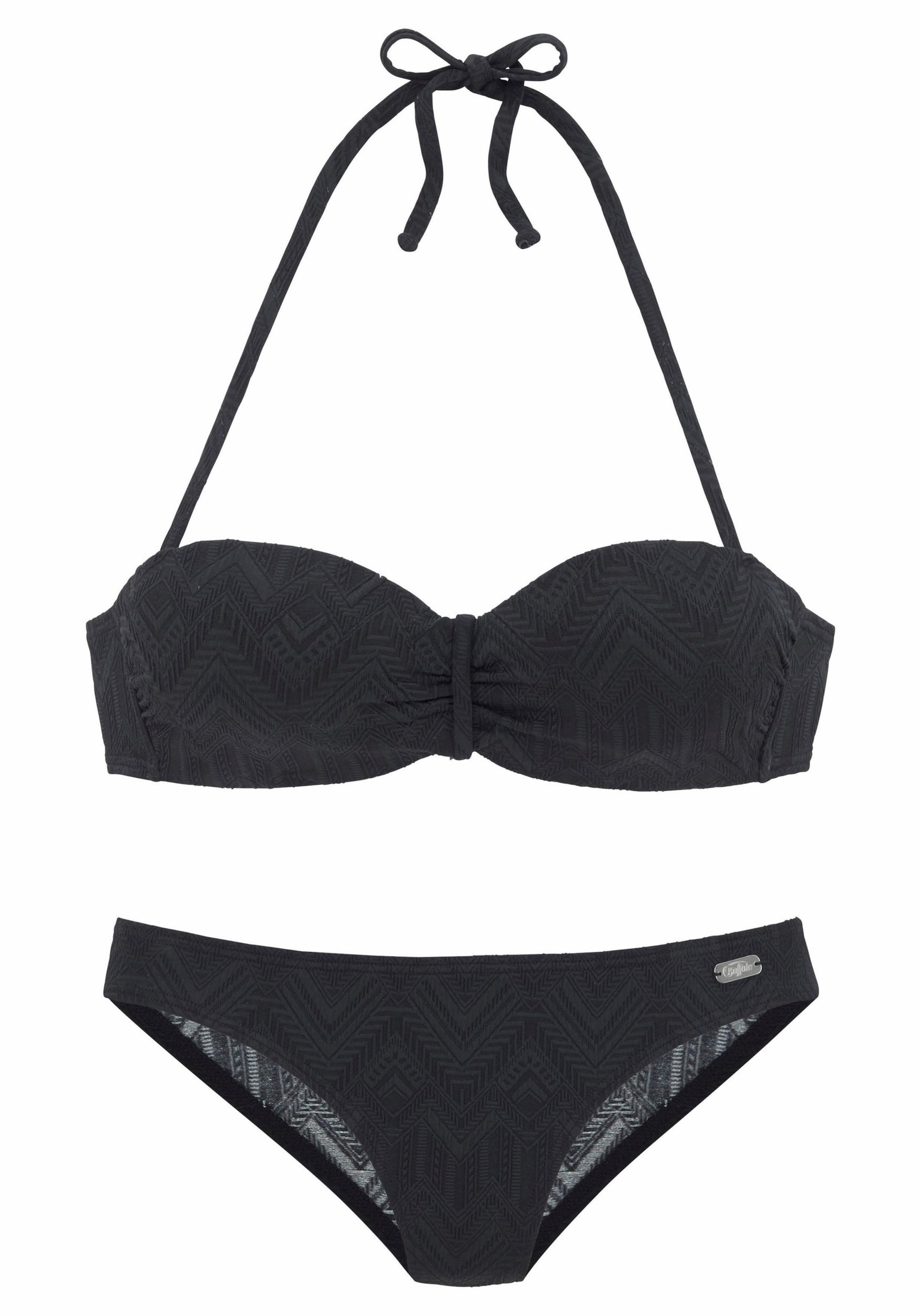 melns BUFFALO Bandeau Bikini: no priekšpuses