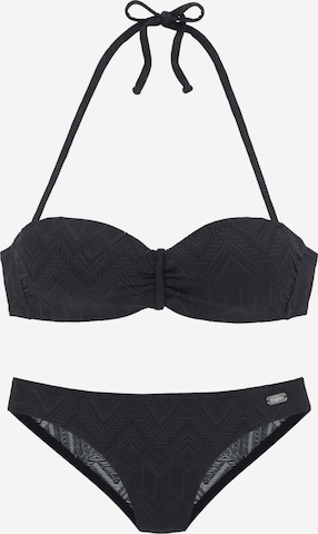 BUFFALO Bandeau Bikini in Zwart: voorkant