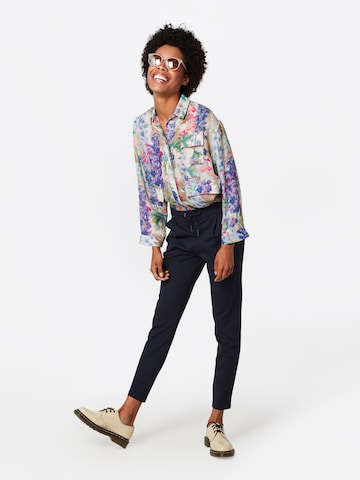 VERO MODA Tapered Bandplooibroek 'Eva' in Blauw