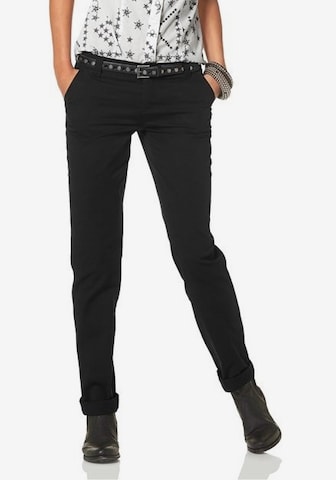 AJC Regular Chino Pants in Black: front