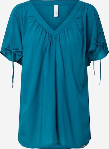 QS Blouse in Blauw: voorkant