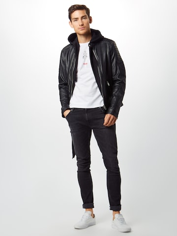 Urban Classics Zip-Up Hoodie in Black