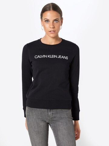 Calvin Klein Jeans Sweatshirt in Schwarz: predná strana