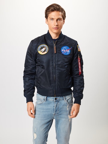 ALPHA INDUSTRIES Přechodná bunda 'NASA' – modrá: přední strana