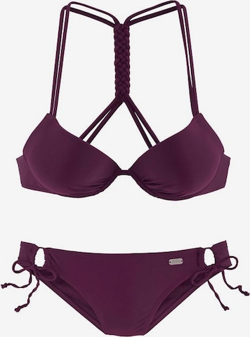 BUFFALO Push-up Bikini in Purple: front
