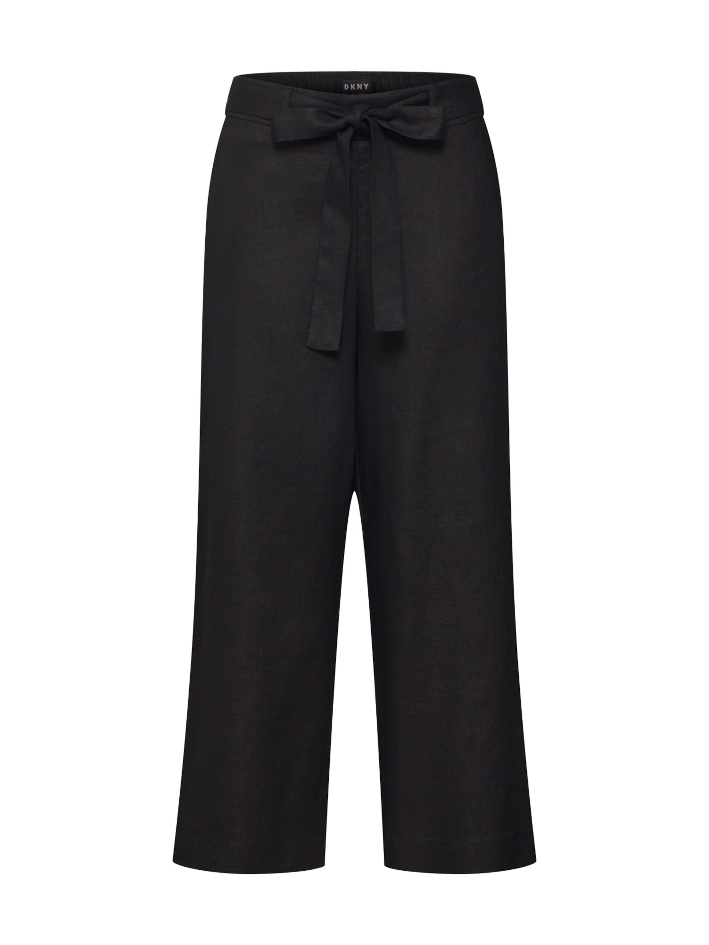 DKNY - Broek 'PULL ON LINEN CROP PANT' in de kleur Zwart
