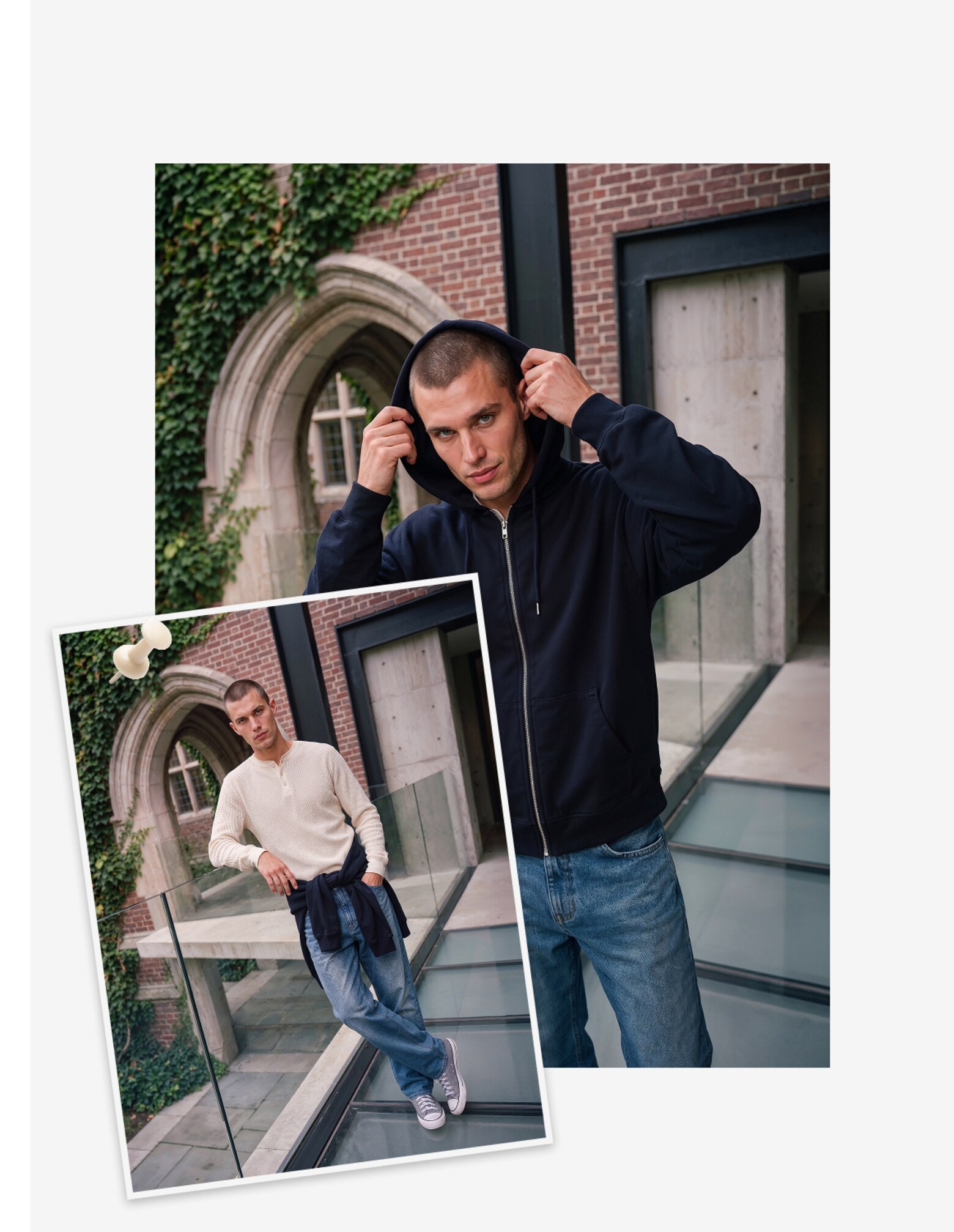 The AY Style Edit - Navy Zip Hoodie & Denim Uni Look