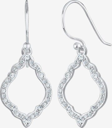 ELLI Earrings 'Kristall Ohrhänger' in Silver: front