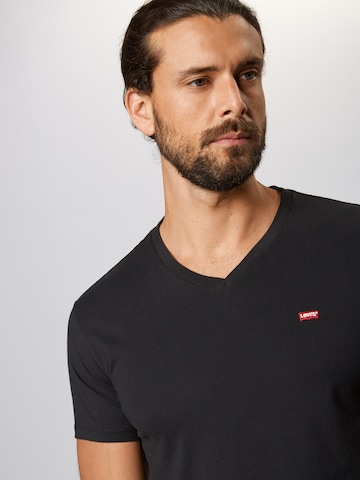 LEVI'S ® Koszulka 'Housemark V Neck Tee' w kolorze czarny