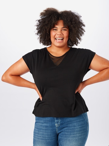 Tricou 'Leslie' de la ABOUT YOU Curvy pe negru: față