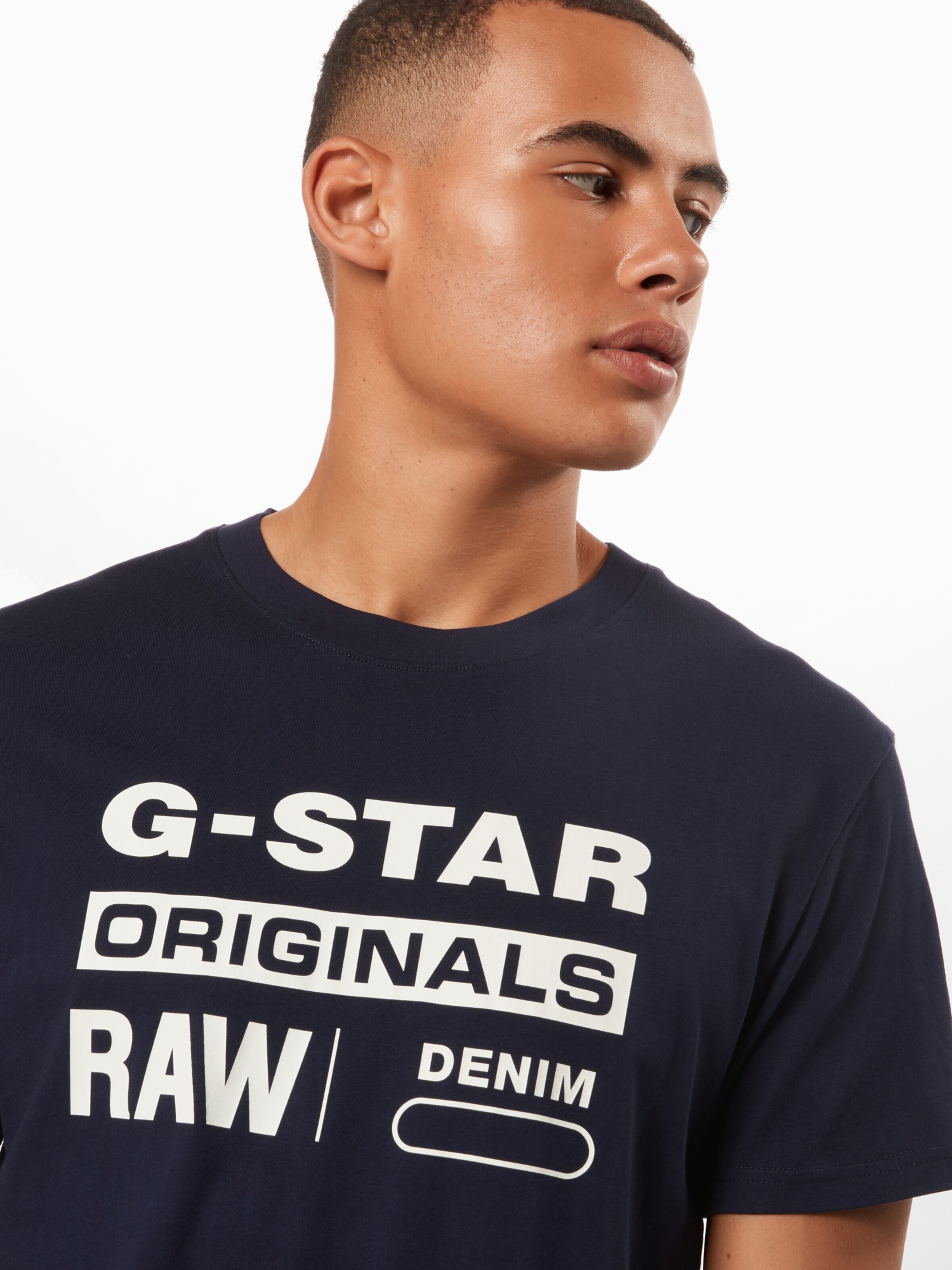 G-STAR Regular Fit Paita 'Graphic 8' värissä sininen