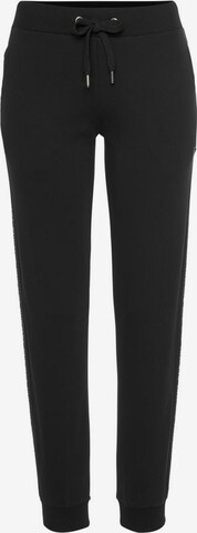 LASCANA ACTIVE Tapered Workout Pants in Black: front