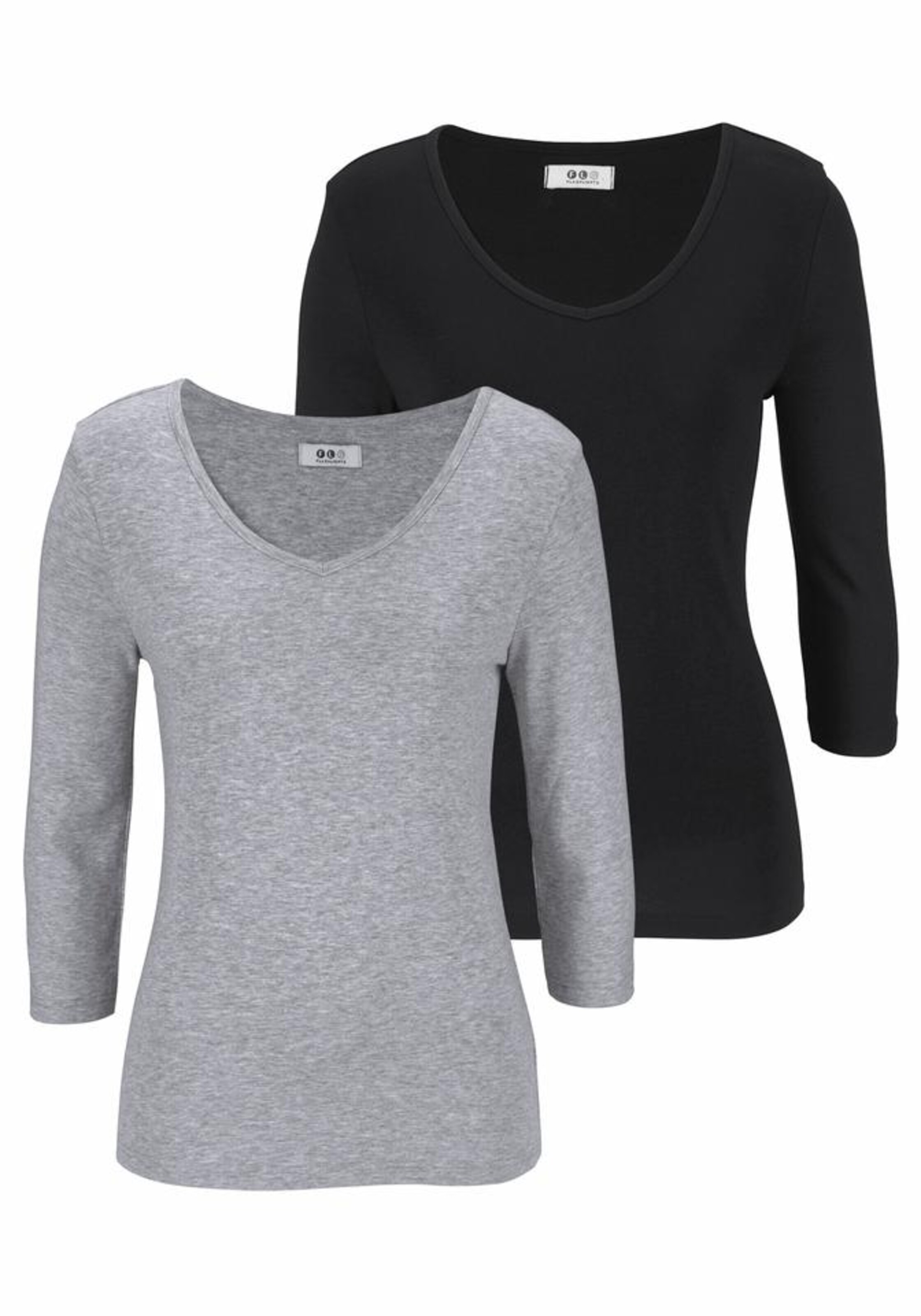 FLASHLIGHTS V-Shirt (Packung, 2er-Pack) in Grau: Vorderseite