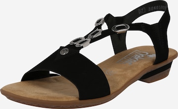 Rieker Sandals in Black: front