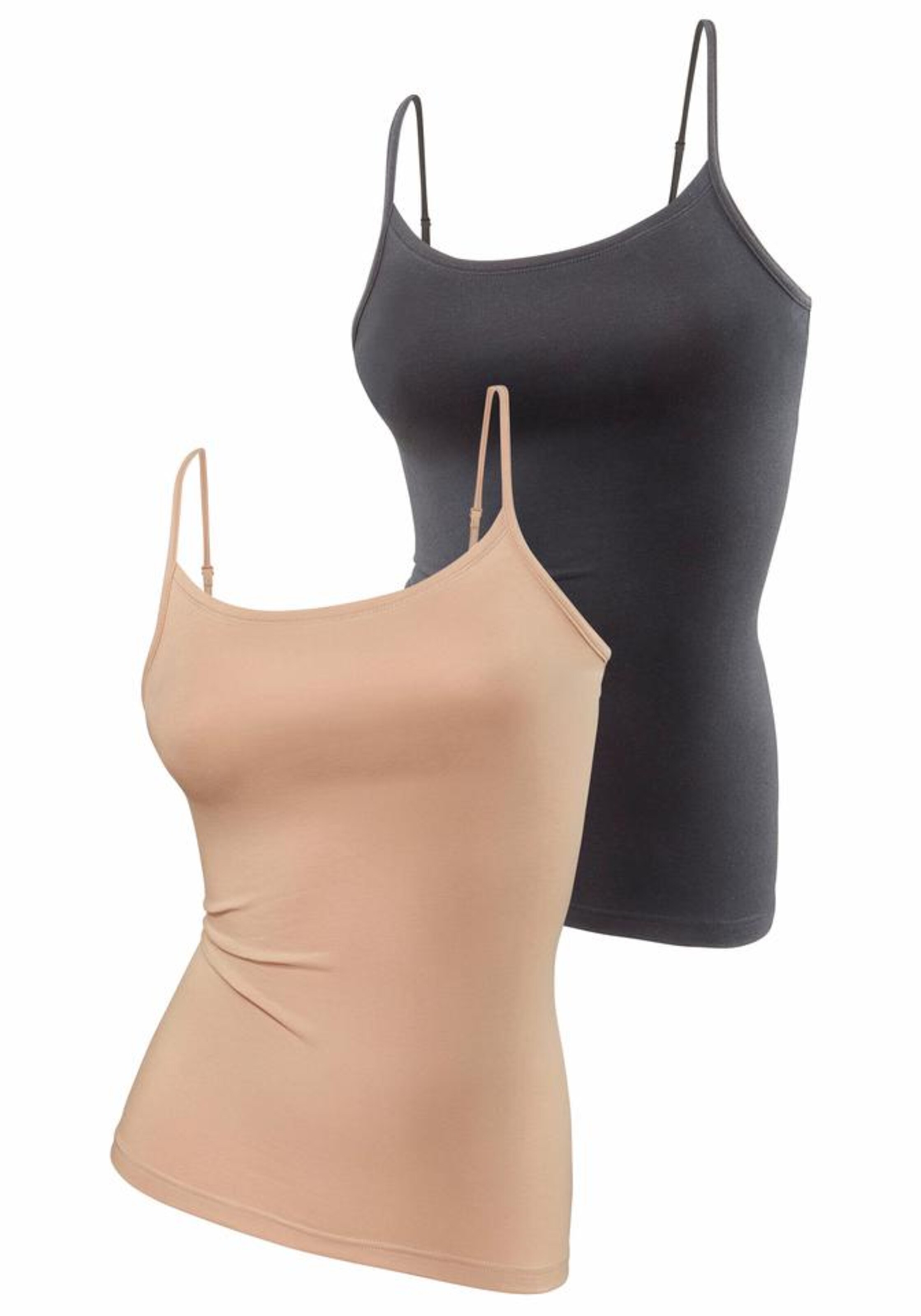 s.Oliver - Bodywear Spaghettitops (2 Stück) in creme