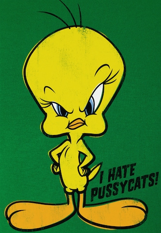LOGOSHIRT Shirt 'Tweety - I Hate Pussycats Vogel' in Groen