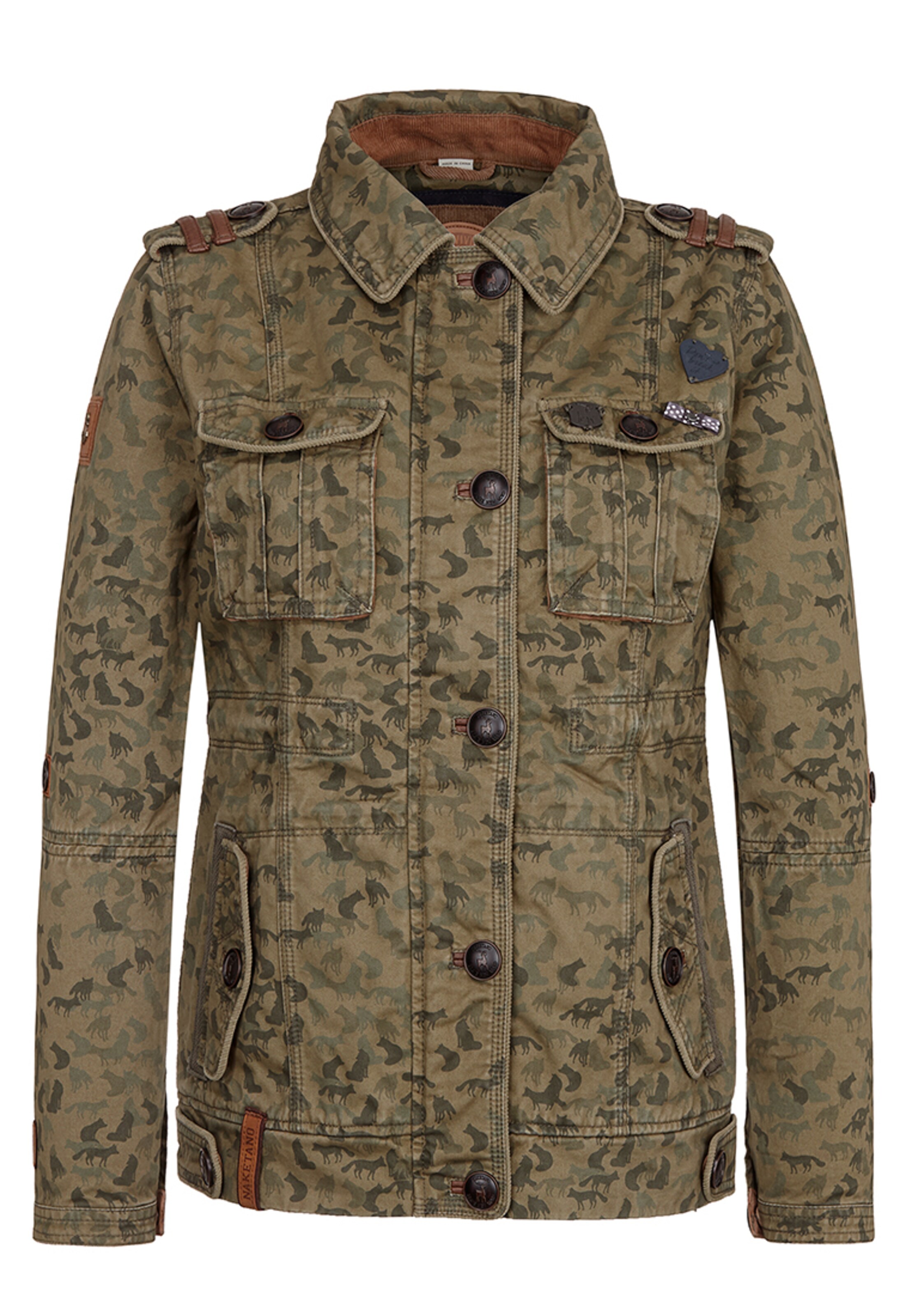 naketano - Tussenjas 'Speak your life in music' in de kleur Roestbruin