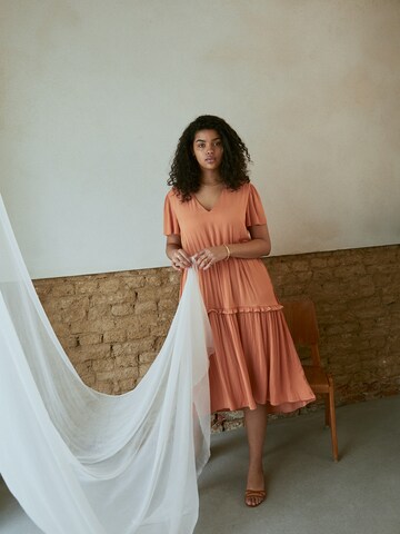 Peach Dress Look by GMK