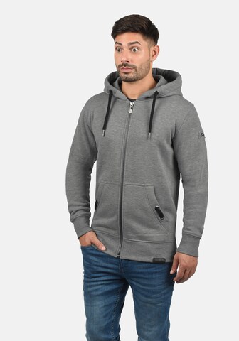 !Solid Kapuzensweatjacke 'Trip Tape Zip' in Grau: predná strana