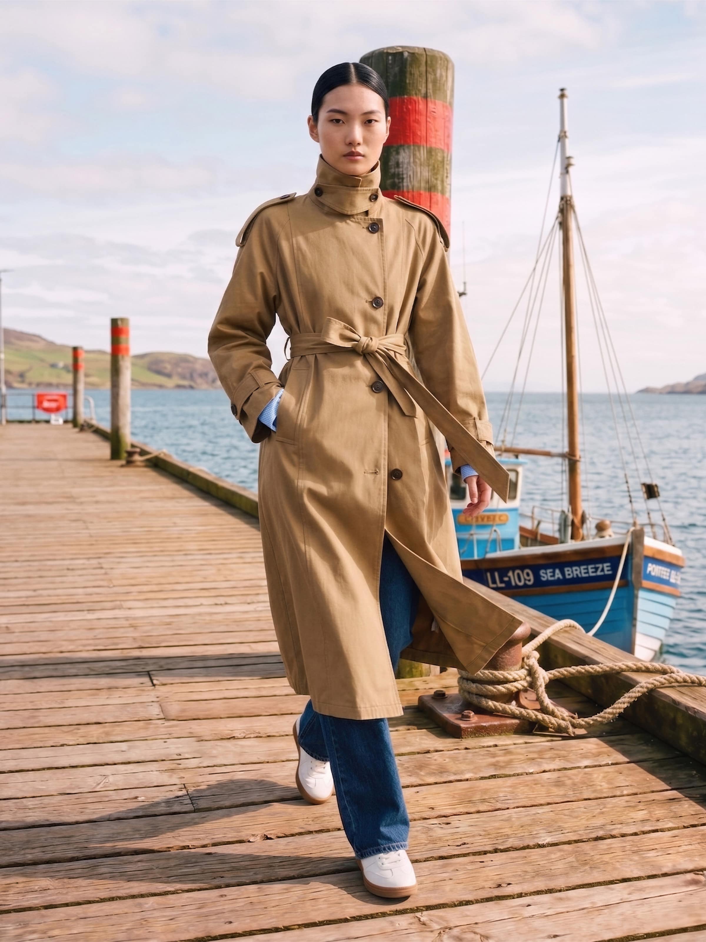 Mei - Coastal Trench & Denim Look