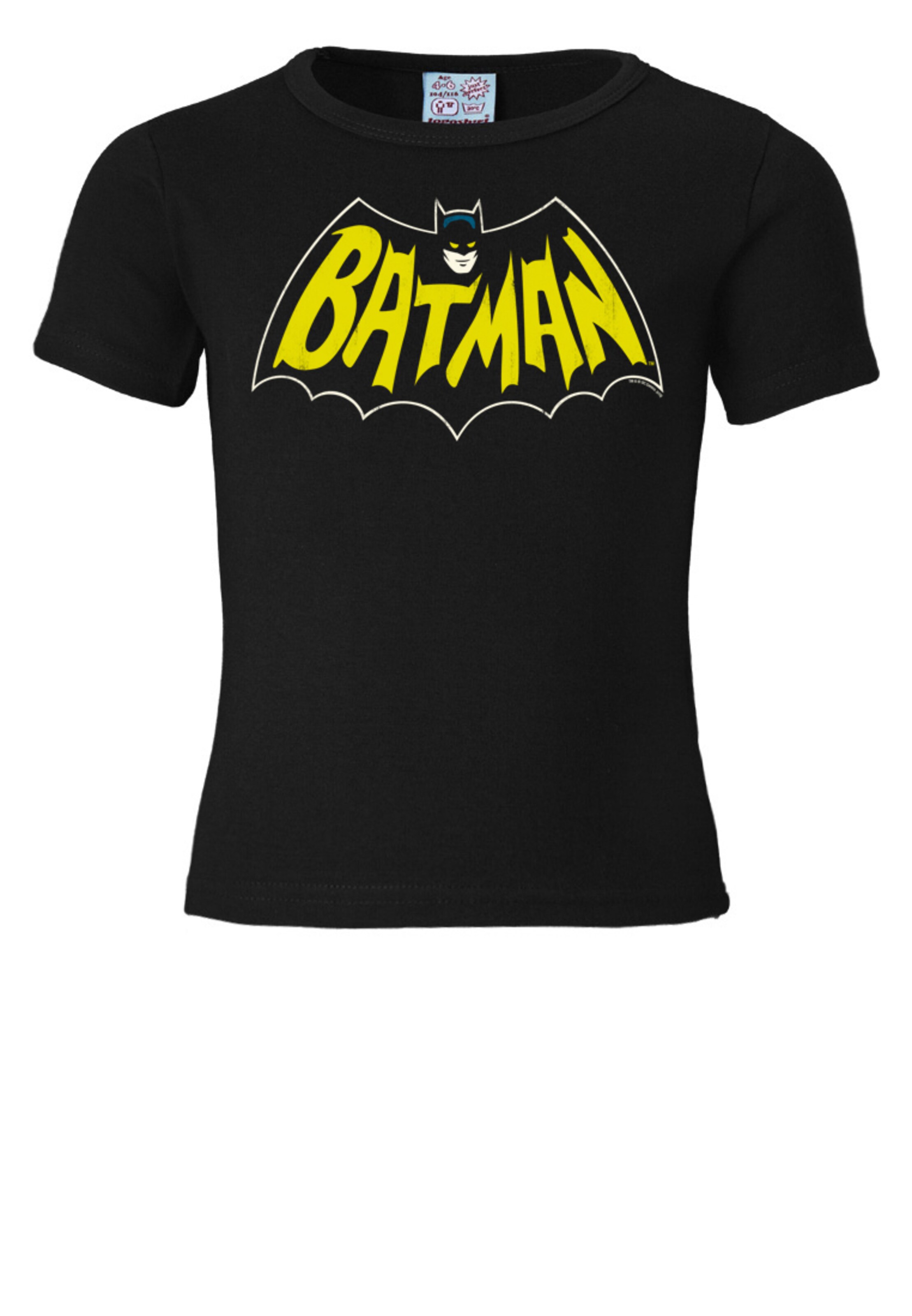 LOGOSHIRT T-Shirt 'Batman - Fledermaus' in Schwarz: Vorderseite