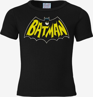 LOGOSHIRT Shirt 'Batman - Fledermaus' in Black: front