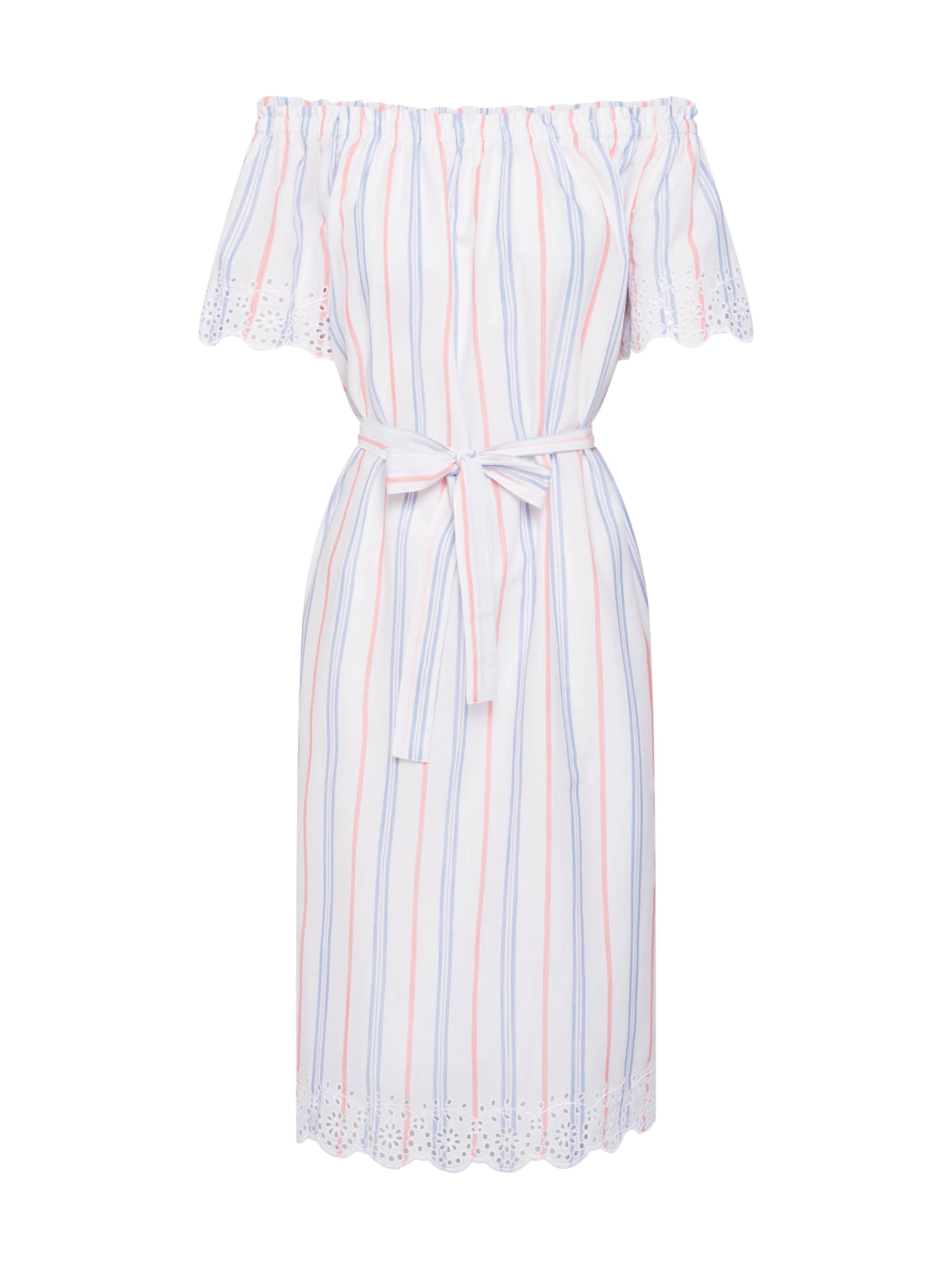 ESPRIT - Zomerjurk 'CO SLUB STRIPE' in de kleur Lichtblauw