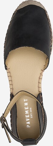 PAVEMENT Espadrille-Sandalen aus Leder in Schwarz: vrchná strana