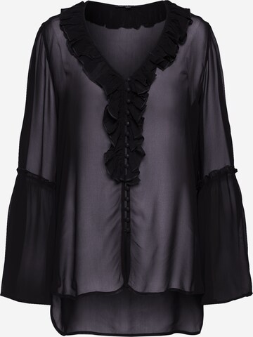 Camicia da donna 'Samia' di Farina Opoku in nero: frontale