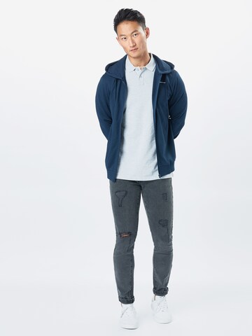 KnowledgeCotton Apparel Sweatjacke 'CEDAR' (GOTS) in Blau