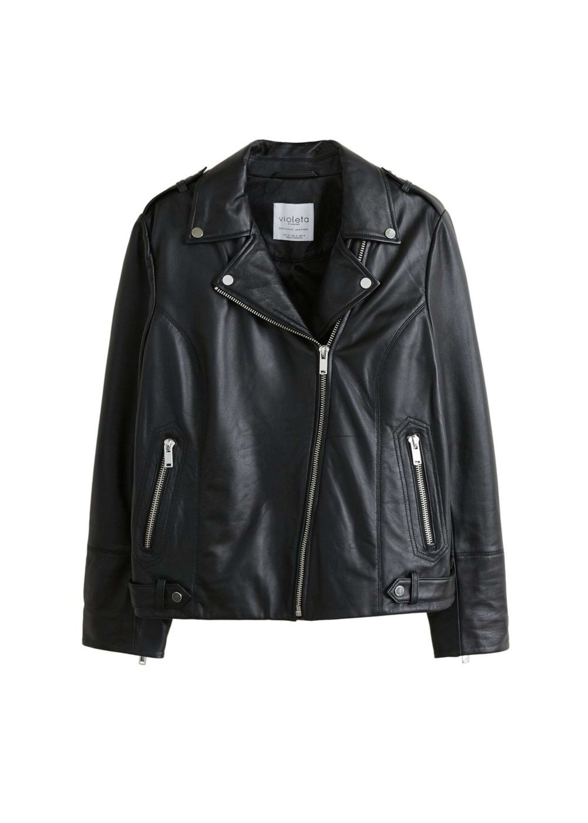 VIOLETA by Mango - Lederjacke in schwarz