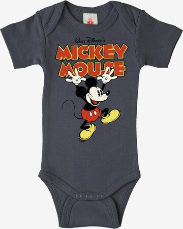 LOGOSHIRT Romper/Bodysuit 'MICKEY MOUSE' in Grey: front