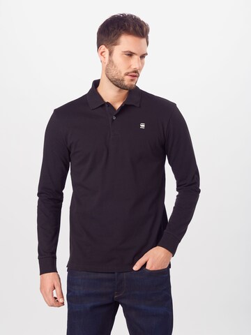 G-STAR Regular fit Shirt 'Core polo l\s' in Zwart: voorkant