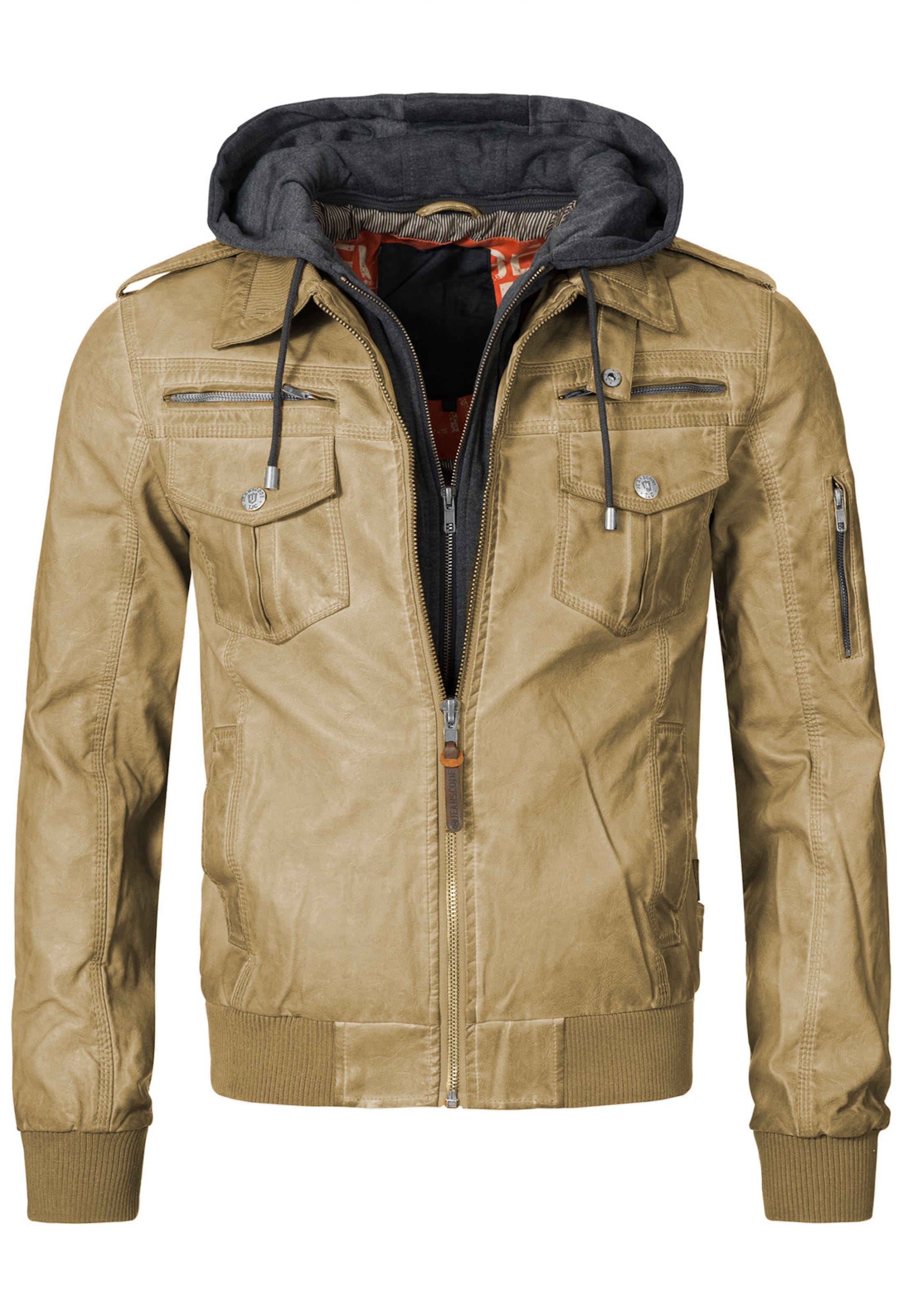 INDICODE JEANS Between-season jacket 'Aaron' in Beige: front