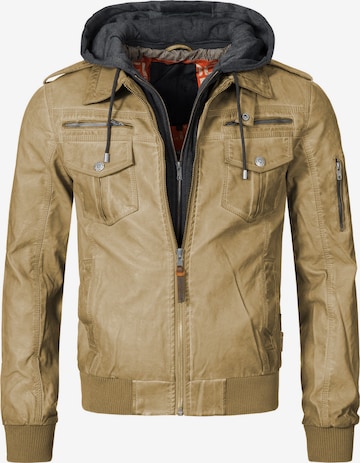 INDICODE JEANS Between-Season Jacket 'Aaron' in Beige: front