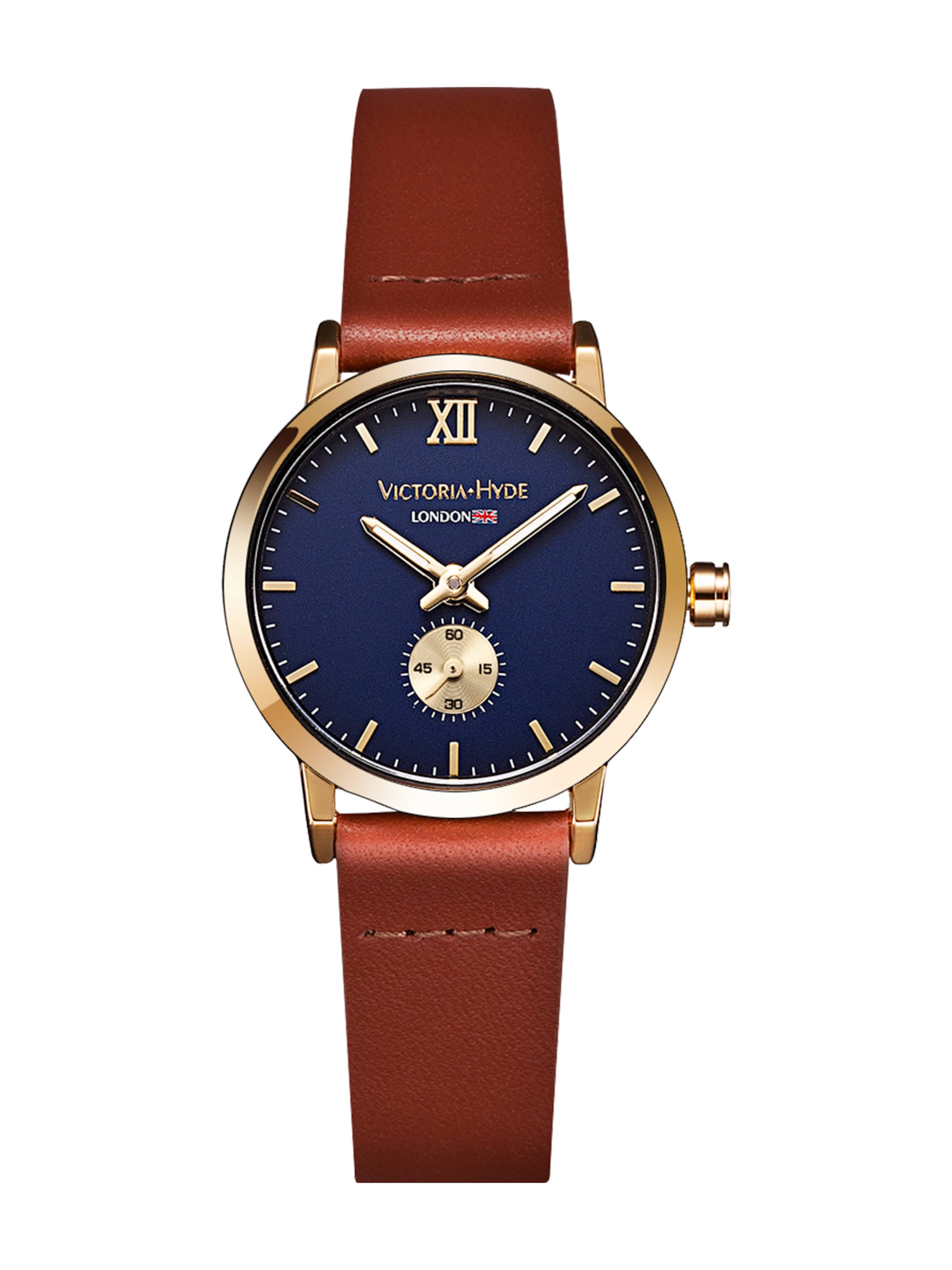 Victoria Hyde - Relógios analógicos 'London Eyes' em castanho: frente