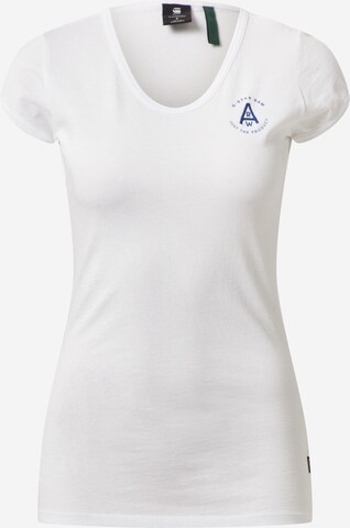 G-Star RAW - Camiseta 'Circle GR Eyben Ringer' en blanco: frente