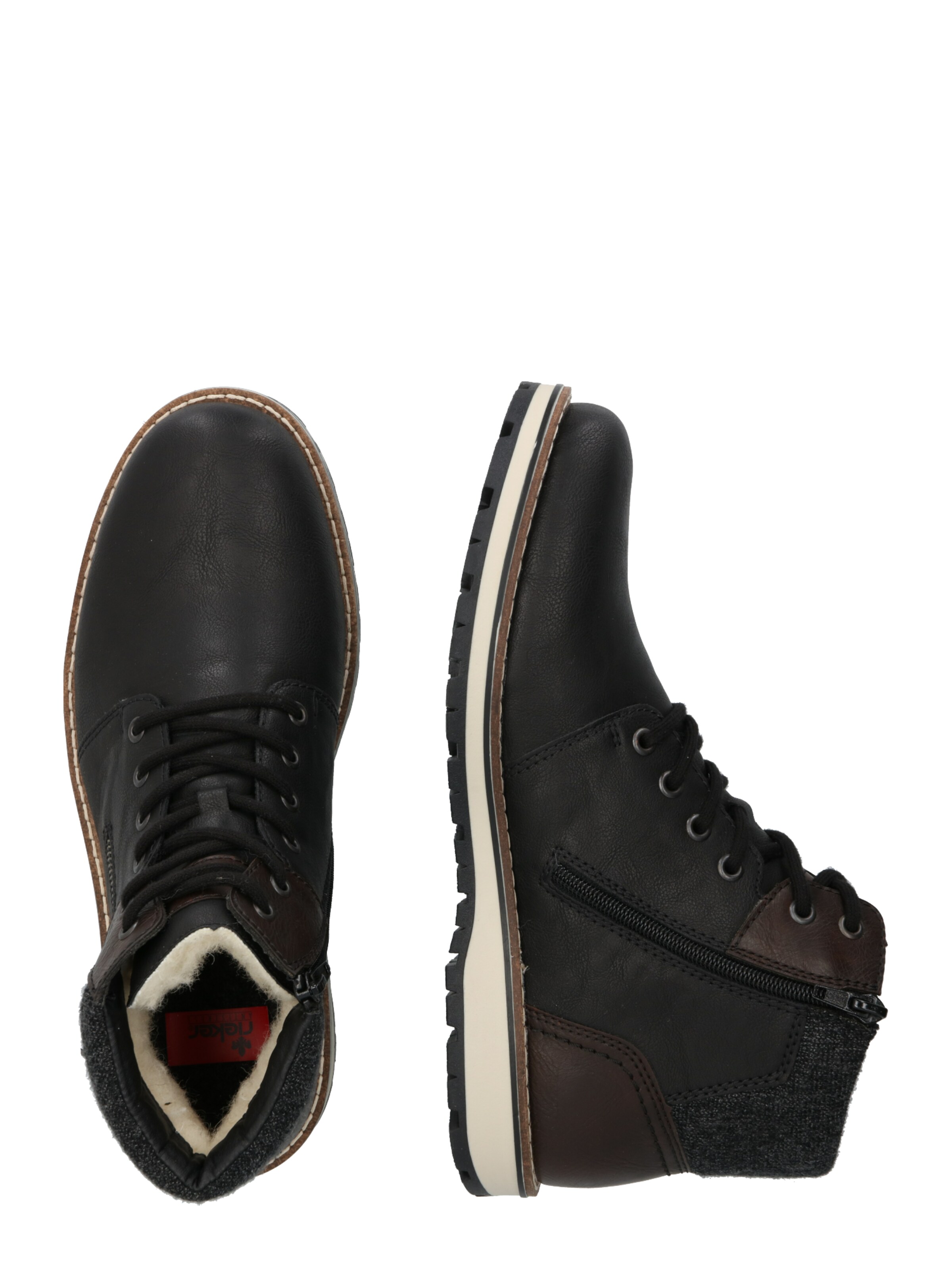 Rieker Fűzős csizma - fekete: oldalt