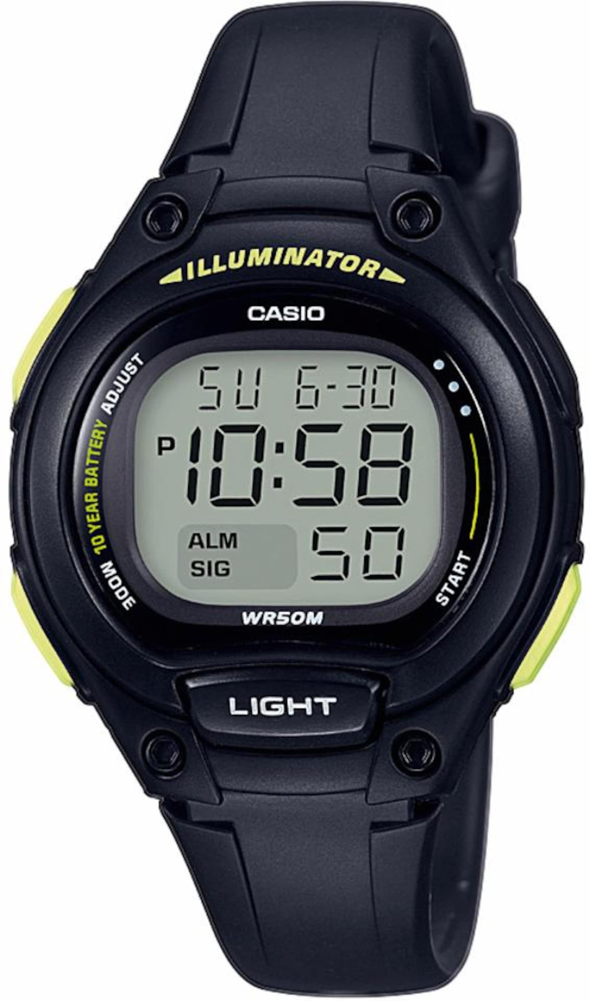 CASIO Digital Watch in Black: front