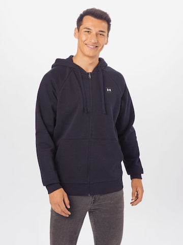 UNDER ARMOUR Sports sweat jacket 'Rival' in Black: front